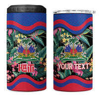 Personalized Haiti 4 in 1 Can Cooler Tumbler Tropical Hibiscus Flowers