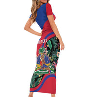 Personalized Haiti Family Matching Short Sleeve Bodycon Dress and Hawaiian Shirt Tropical Hibiscus Flowers DT05