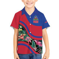 Personalized Haiti Family Matching Short Sleeve Bodycon Dress and Hawaiian Shirt Tropical Hibiscus Flowers DT05