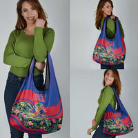 Personalized Haiti Grocery Bag Tropical Hibiscus Flowers