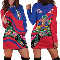 Personalized Haiti Hoodie Dress Tropical Hibiscus Flowers DT05