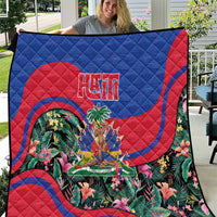 Personalized Haiti Quilt Tropical Hibiscus Flowers