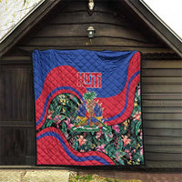 Personalized Haiti Quilt Tropical Hibiscus Flowers