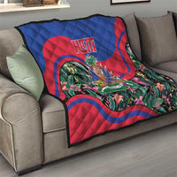 Personalized Haiti Quilt Tropical Hibiscus Flowers