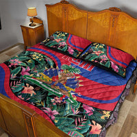 Personalized Haiti Quilt Bed Set Tropical Hibiscus Flowers