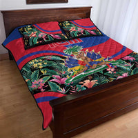 Personalized Haiti Quilt Bed Set Tropical Hibiscus Flowers