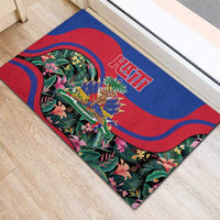 Personalized Haiti Rubber Doormat Tropical Hibiscus Flowers