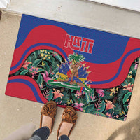 Personalized Haiti Rubber Doormat Tropical Hibiscus Flowers