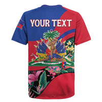 Personalized Haiti Rugby Jersey Tropical Hibiscus Flowers DT05