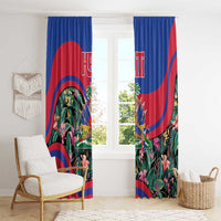 Personalized Haiti Window Curtain Tropical Hibiscus Flowers