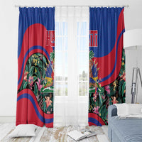 Personalized Haiti Window Curtain Tropical Hibiscus Flowers