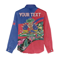 Personalized Haiti Women Casual Shirt Tropical Hibiscus Flowers DT05