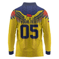 Custom Ecuador Football Long Sleeve Polo Shirt Andean Condor Unique Style