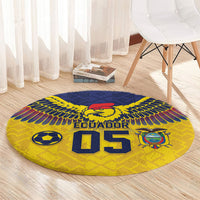 Custom Ecuador Football Round Carpet Andean Condor Unique Style