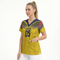 Custom Ecuador Football Scrub Top Andean Condor Unique Style