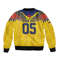 Custom Ecuador Football Sleeve Zip Bomber Jacket Andean Condor Unique Style