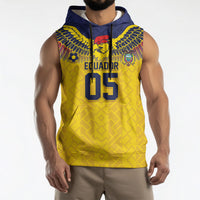 Custom Ecuador Football Sleeveless Hoodie Andean Condor Unique Style