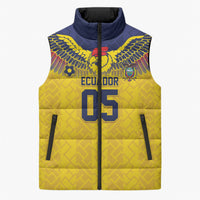 Custom Ecuador Football Sleeveless Puffer Jacket Andean Condor Unique Style