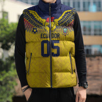 Custom Ecuador Football Sleeveless Puffer Jacket Andean Condor Unique Style