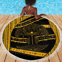 Egypt Tree Of Life Beach Blanket The Fig In Ancient Egyptian