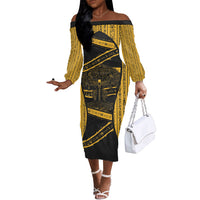 Egypt Tree Of Life Off The Shoulder Long Sleeve Dress The Fig In Ancient Egyptian