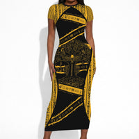 Egypt Tree Of Life Short Sleeve Bodycon Dress The Fig In Ancient Egyptian
