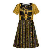 Egypt Sistrum Kid Short Sleeve Dress Ancient Mythology Sacred Rattling Instrument