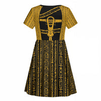 Egypt Sistrum Kid Short Sleeve Dress Ancient Mythology Sacred Rattling Instrument
