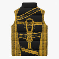 Egypt Sistrum Sleeveless Puffer Jacket Ancient Mythology Sacred Rattling Instrument