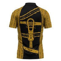 Egypt Sistrum Zipper Polo Shirt Ancient Mythology Sacred Rattling Instrument