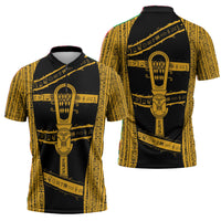 Egypt Sistrum Zipper Polo Shirt Ancient Mythology Sacred Rattling Instrument
