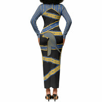 Egypt Nemyss Long Sleeve Bodycon Dress Ancient Mythology Pharaoh Royal