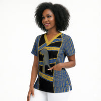 Egypt Nemyss Scrub Top Ancient Mythology Pharaoh Royal