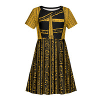 Egypt Obelisk Kid Short Sleeve Dress Ancient Mythology Sacred Sun Pillar