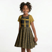 Egypt Obelisk Kid Short Sleeve Dress Ancient Mythology Sacred Sun Pillar
