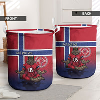 Custom Norway Football Laundry Basket Ro Ro Meditating Viking Wolf