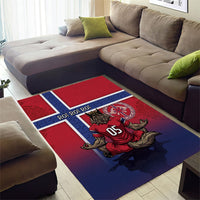 Custom Norway Football Area Rug Ro Ro Meditating Viking Wolf