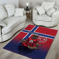 Custom Norway Football Area Rug Ro Ro Meditating Viking Wolf