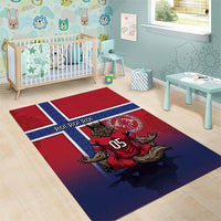 Custom Norway Football Area Rug Ro Ro Meditating Viking Wolf