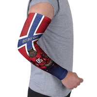 Custom Norway Football Arm Sleeves Ro Ro Meditating Viking Wolf