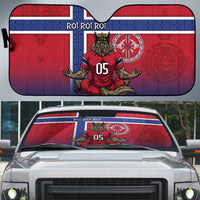Custom Norway Football Auto Sun Shade Ro Ro Meditating Viking Wolf