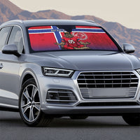 Custom Norway Football Auto Sun Shade Ro Ro Meditating Viking Wolf