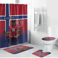Custom Norway Football Bathroom Set Ro Ro Meditating Viking Wolf