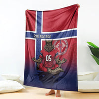 Custom Norway Football Blanket Ro Ro Meditating Viking Wolf