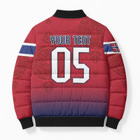 Custom Norway Football Bomber Puffer Jacket Ro Ro Meditating Viking Wolf