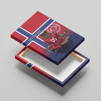 Custom Norway Football Canvas Wall Art Ro Ro Meditating Viking Wolf