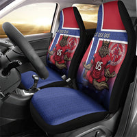 Custom Norway Football Car Seat Cover Ro Ro Meditating Viking Wolf