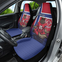 Custom Norway Football Car Seat Cover Ro Ro Meditating Viking Wolf