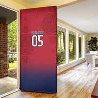 Custom Norway Football Door Cover Ro Ro Meditating Viking Wolf