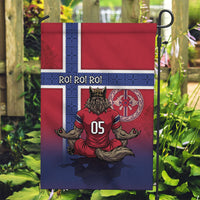 Custom Norway Football Garden Flag Ro Ro Meditating Viking Wolf